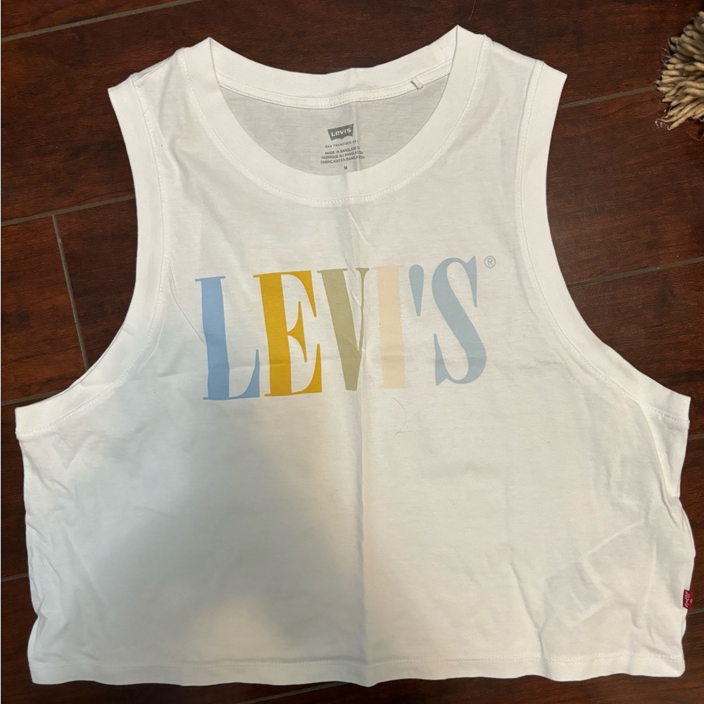 Levi's White Cropped Tank Top